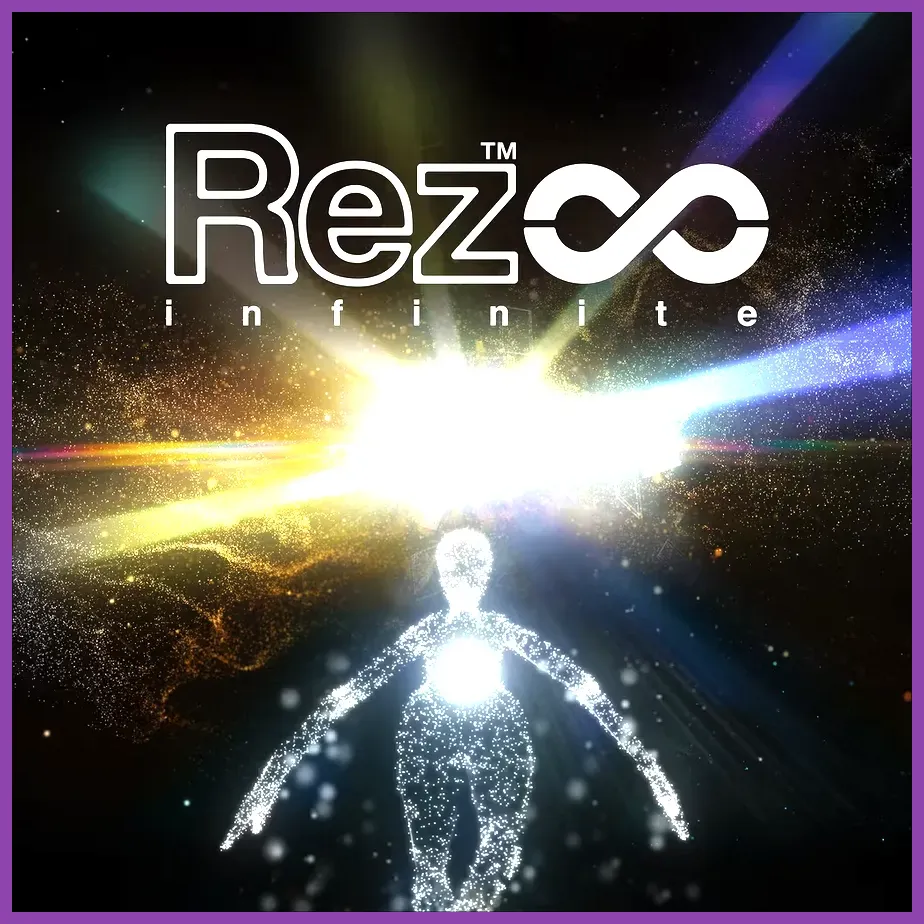 Rez Infinite Area 1 lock-on shooting gameplay