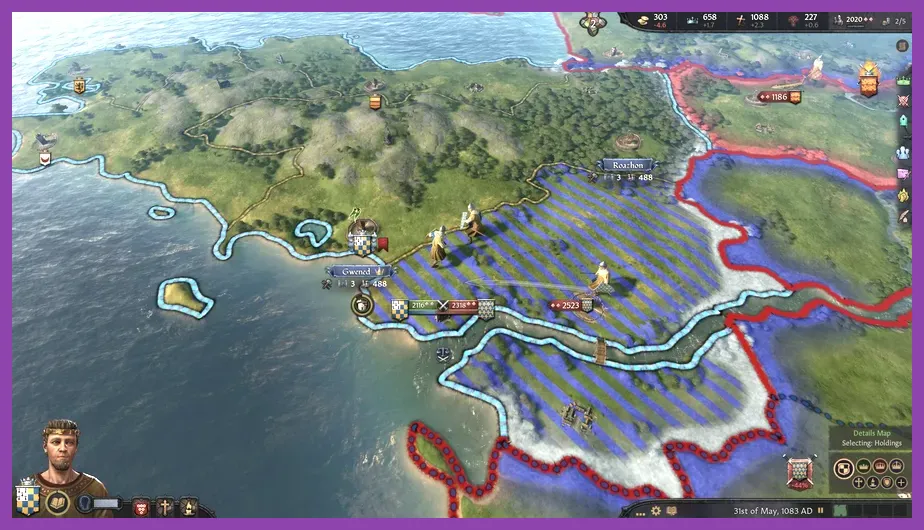 Crusader Kings 3 large scale map view gameplay
