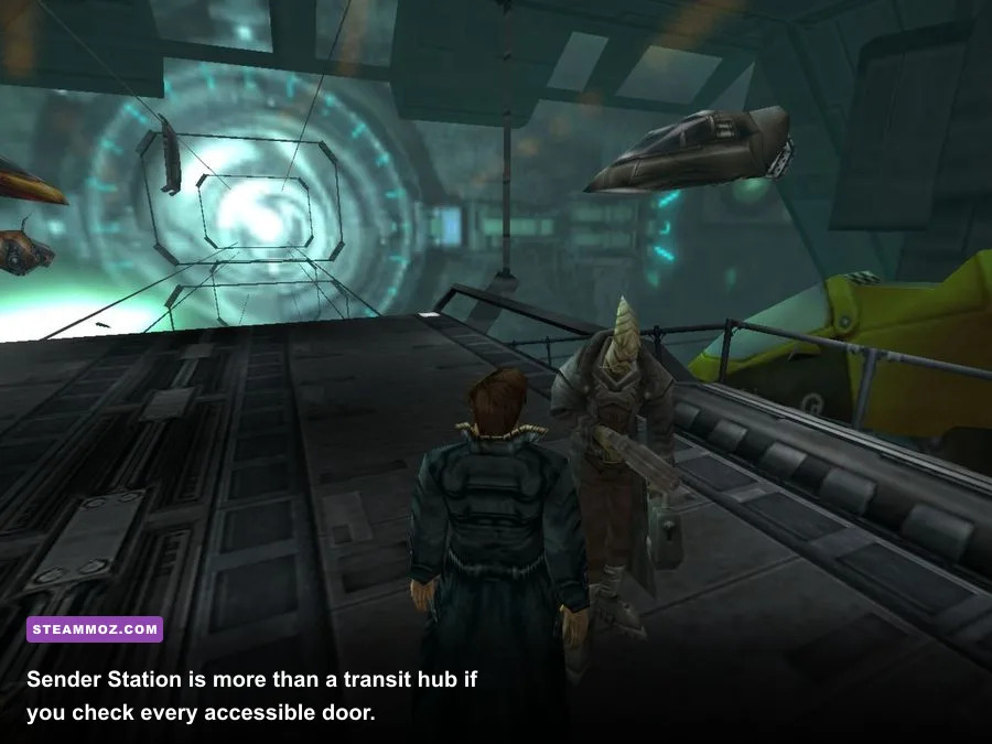 Anachronox Sender Station interior gameplay screenshot