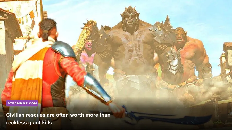 Avil rescuing civilians during an Extinction mission