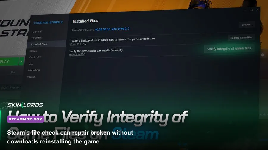 Steam file verification menu for repairing corrupted CTHULOOT files