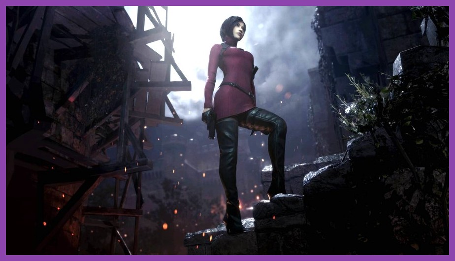 Ada Wong performing a parry against an enemy in Separate Ways