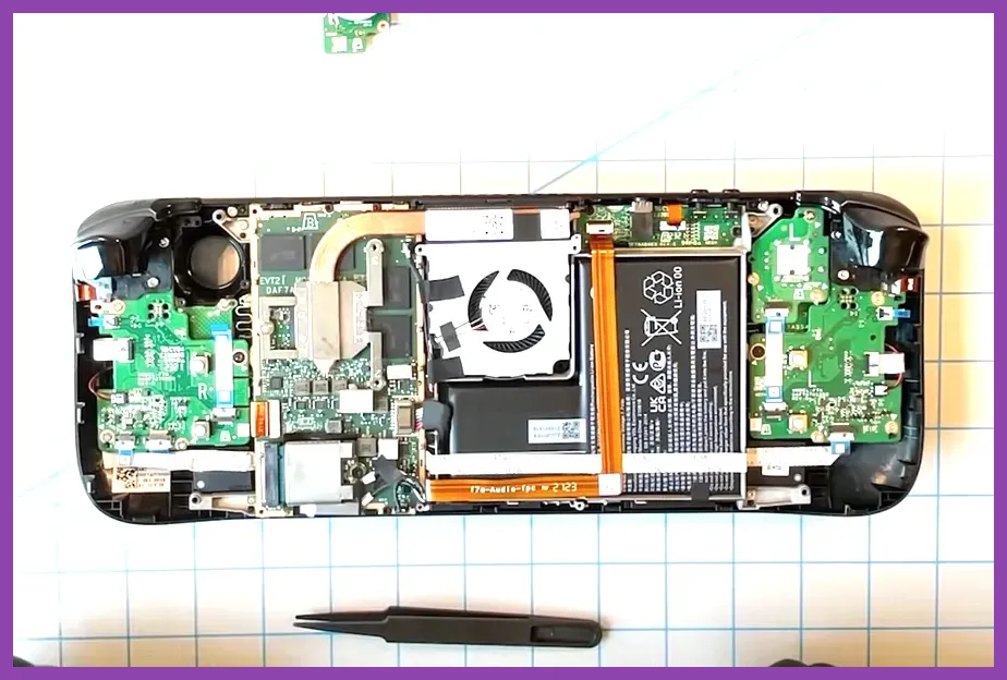 Steam Deck OLED internal components and customized APU
