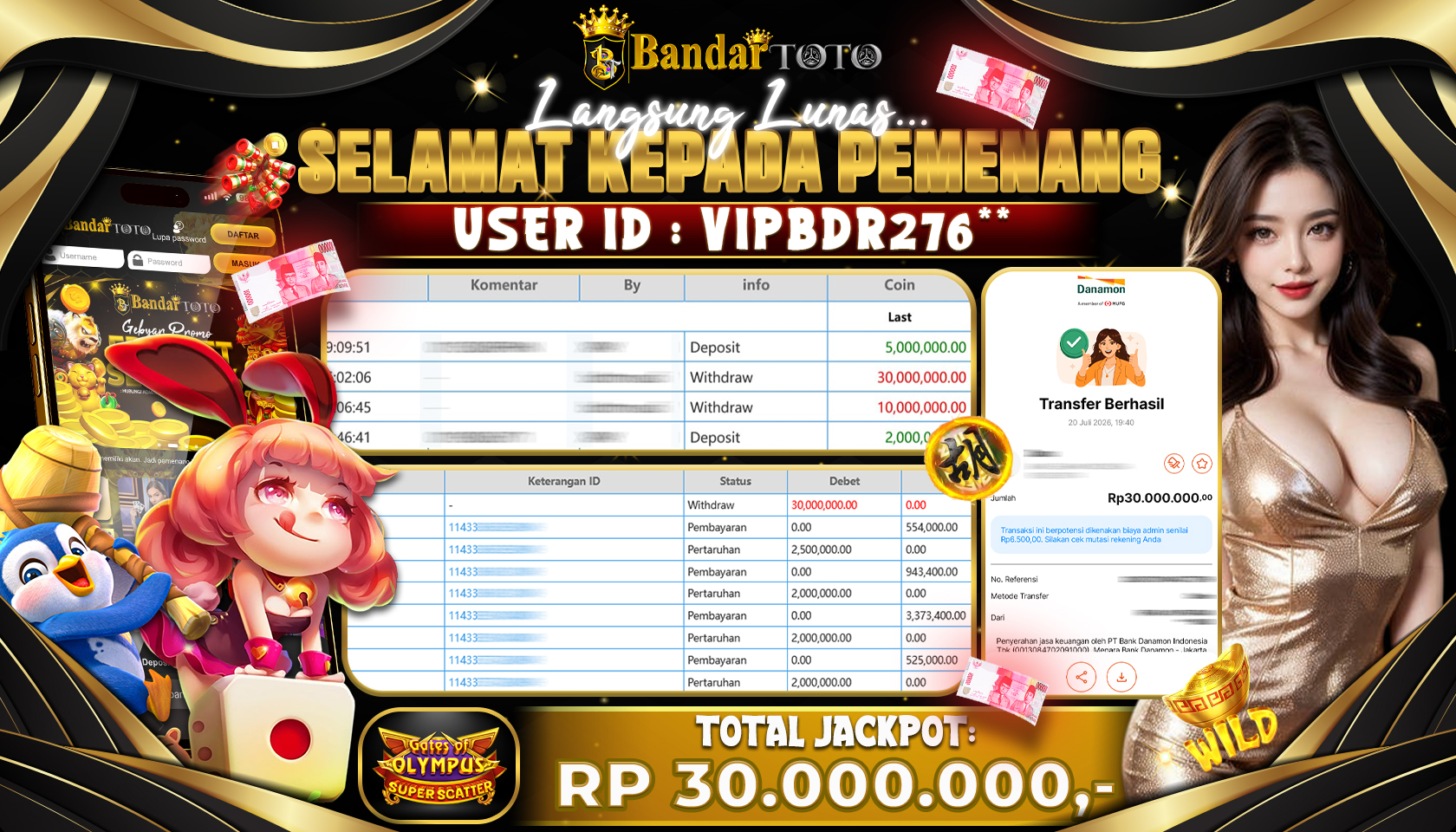 BANDARTOTO JACKPOT PP-GATES OF OLYMPUS 30 JUTA DIBAYAR LUNAS,-