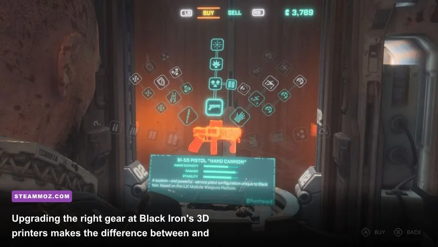 The Reforge 3D printer crafting terminal in The Callisto Protocol