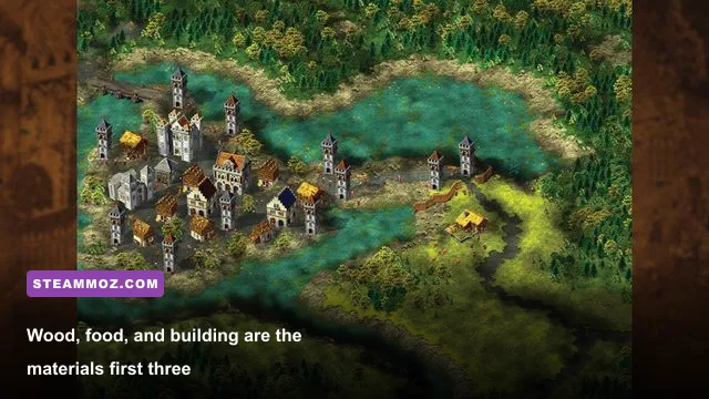 Early Cultures Northland settlement with woodcutters, farms, and resource buildings
