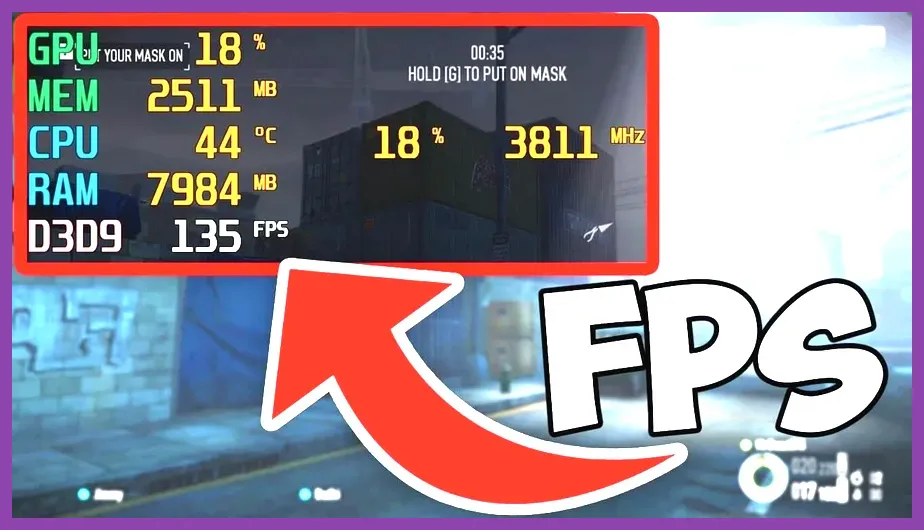 SMITE PC benchmark with an FPS counter during active gameplay