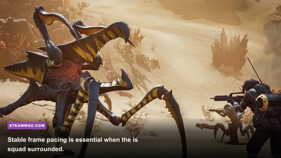 Starship Troopers Extermination squad fighting bugs during an extraction mission