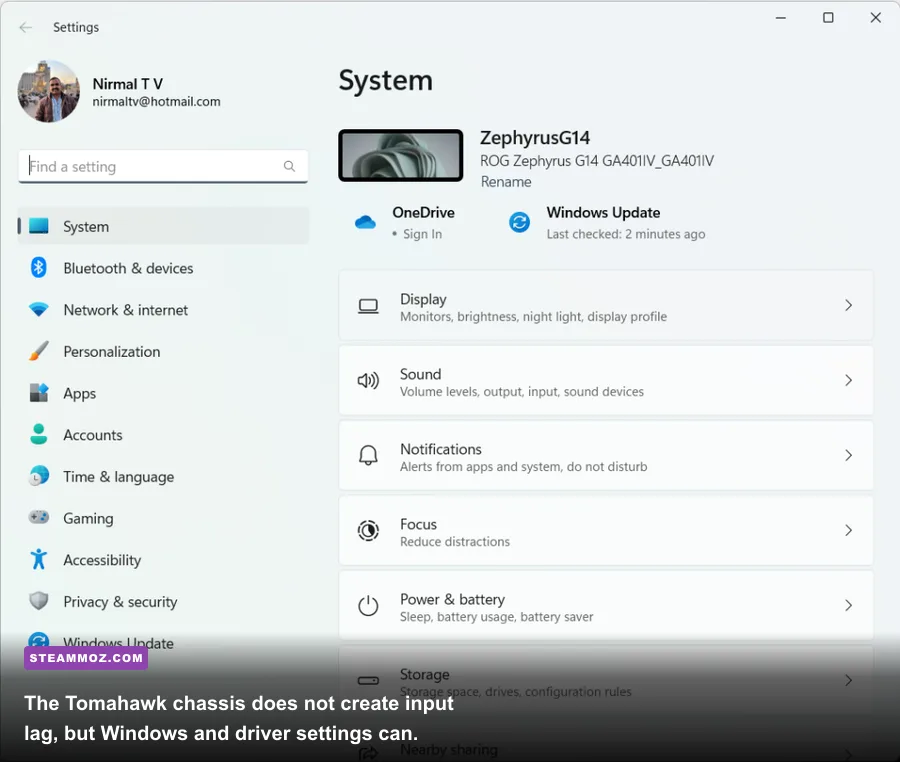 Windows 11 gaming settings for hardware accelerated GPU scheduling and latency reduction