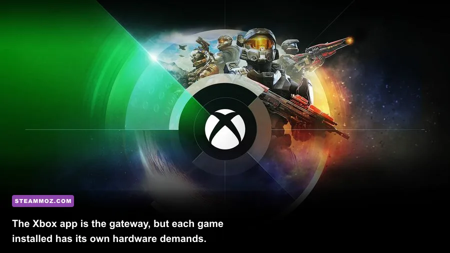 Xbox app PC Game Pass library open on a Windows 11 gaming PC