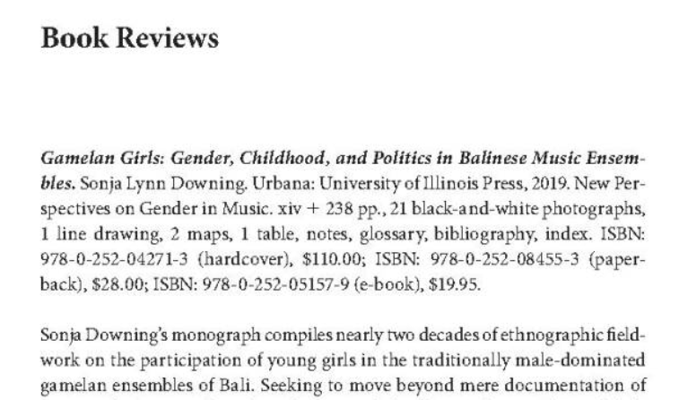 Gamelan Girls Review Cover