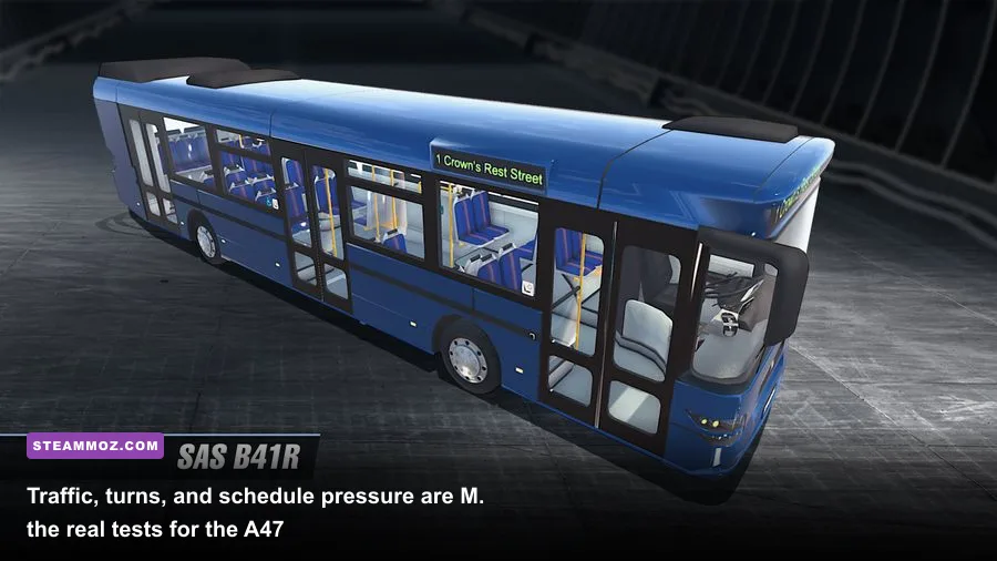 MAN bus navigating traffic at night in Bus Simulator 16