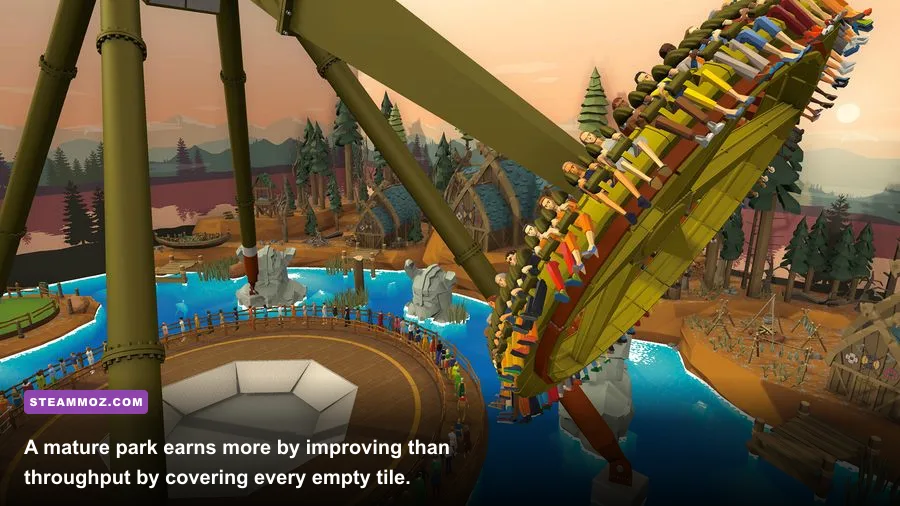 A developed Indoorlands indoor theme park with multiple attractions and facilities