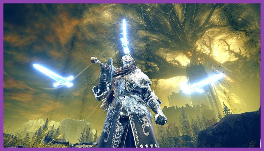 Two characters wielding complementary weapons such as a Greatsword and a Spear in co‑op combat