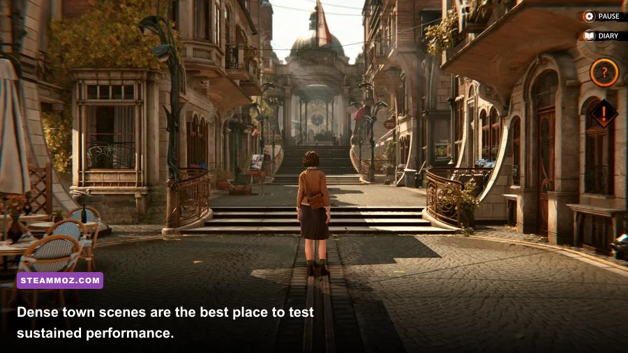 Syberia The World Before Vaghen town street with detailed buildings