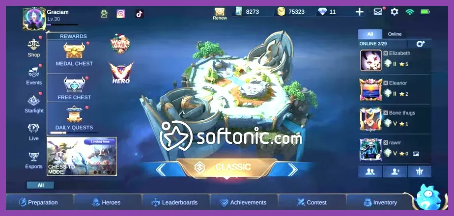 Mobile Legends in-game control settings menu layout