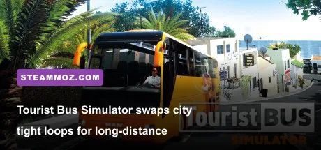 Tourist Bus Simulator coach driving across Fuerteventura