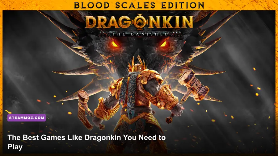 Dragonkin The Banished Blood Scales Edition hero battling enemies in a dark fantasy dungeon