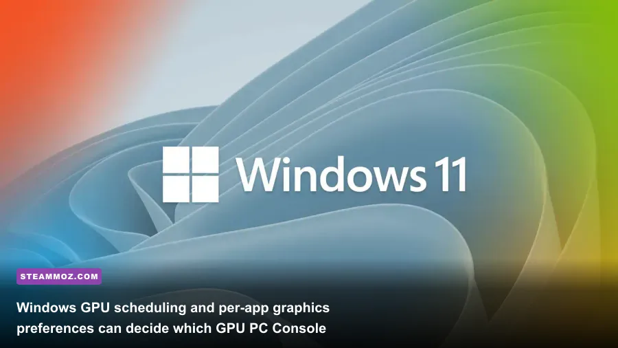 Windows 11 Graphics Settings panel showing hardware accelerated GPU scheduling and app GPU selection