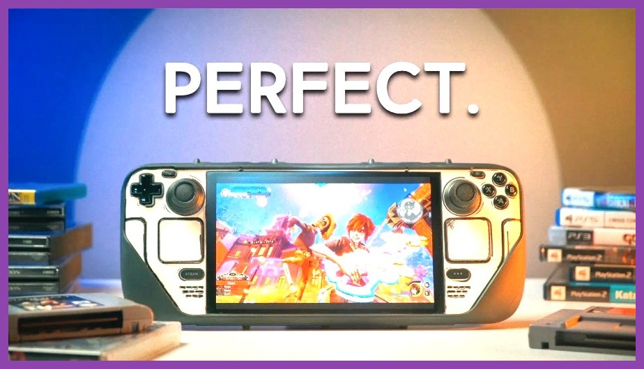 Steam Deck handheld playing open world PC game