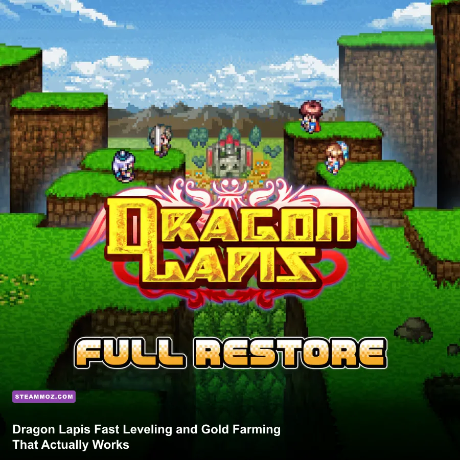 Dragon Lapis party exploring the overworld before a turn-based battle