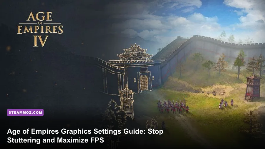 Massive medieval battle in Age of Empires IV showcasing complex unit animations and siege engines
