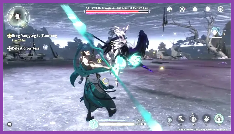 Jiyan fighting a boss in Wuthering Waves