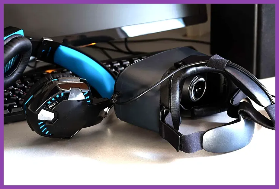 VR headset connected via DisplayPort for optimal latency reduction