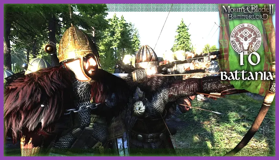 Battanian warrior in woodland setting in Mount and Blade 2 Bannerlord
