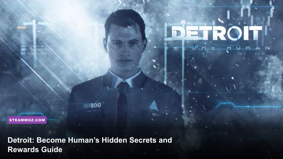 Detroit Become Human characters overlooking the Detroit skyline