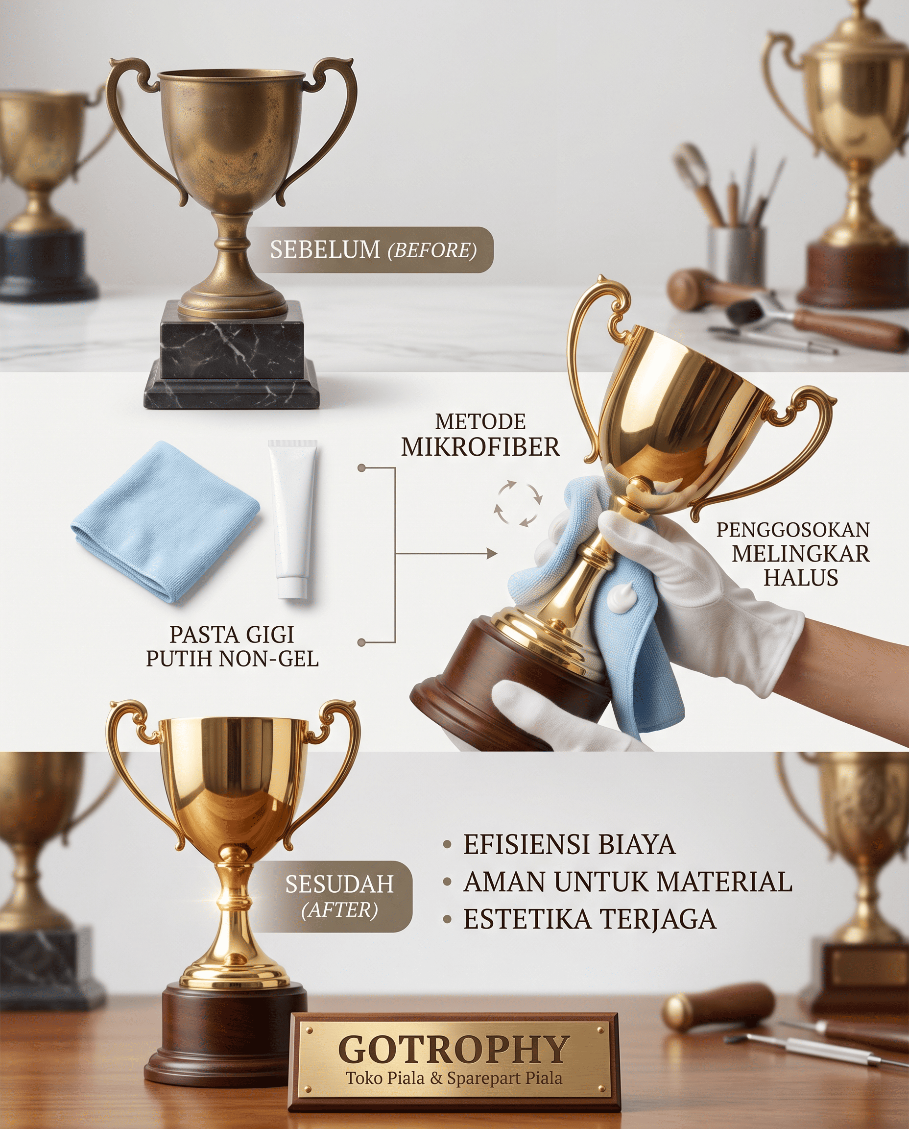 Tips Profesional: Mengembalikan Kilau Piala dengan Metode Mikrofiber