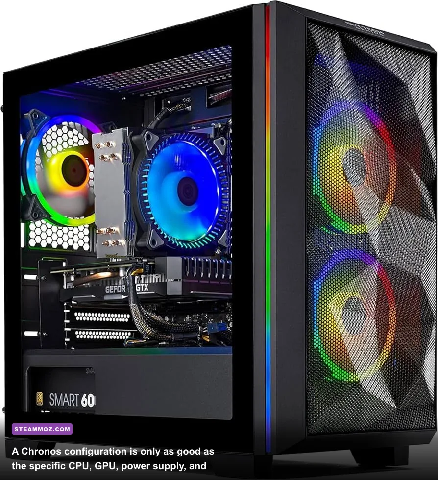 Skytech Chronos internal components showing Ryzen processor RTX graphics card and cooling