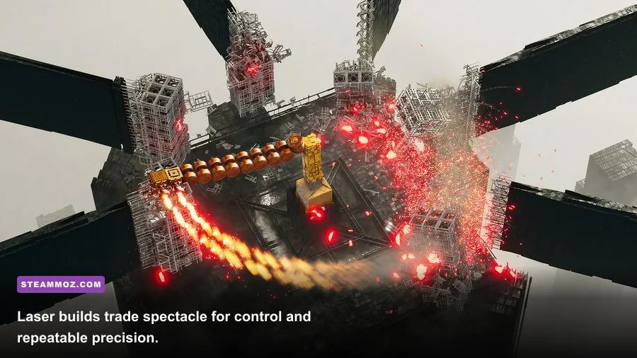 ABRISS Laser-equipped vehicle targeting a narrow structural weak point
