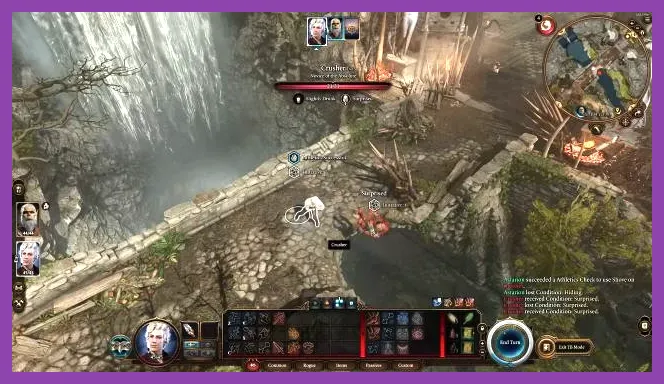 Baldur's Gate 3 Rogue executing a stealth attack