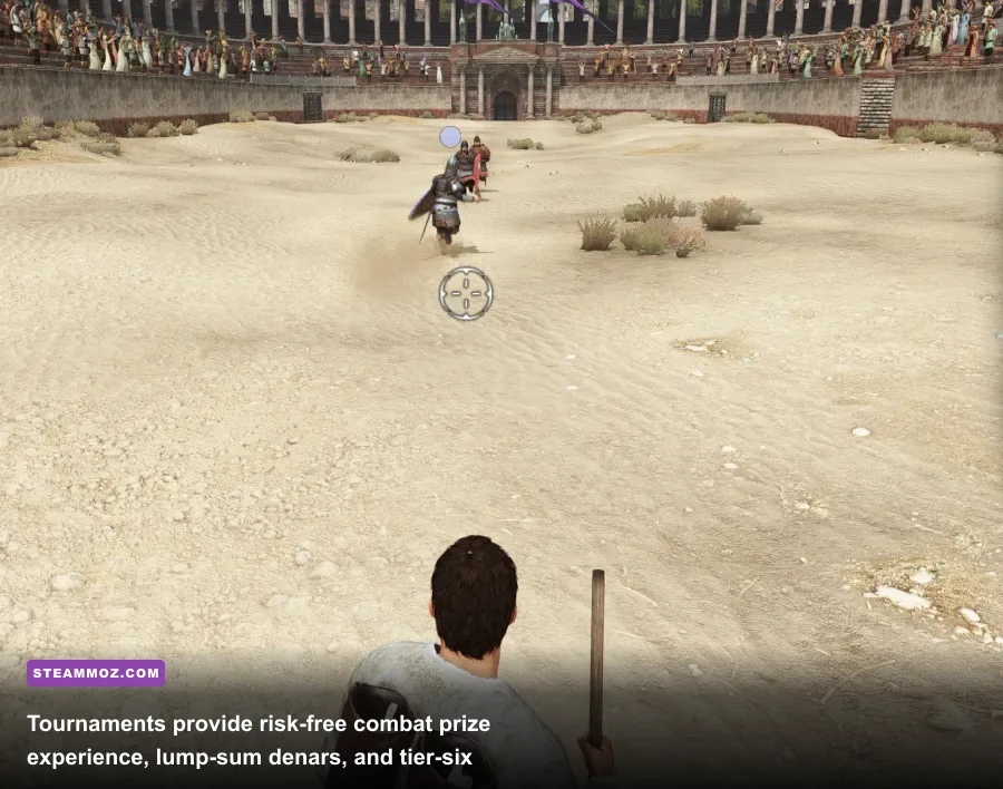 Gladiator combat inside an Imperial arena tournament in Mount and Blade II Bannerlord