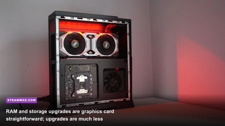Upgradeable RAM and storage inside an MSI Trident X compact gaming desktop