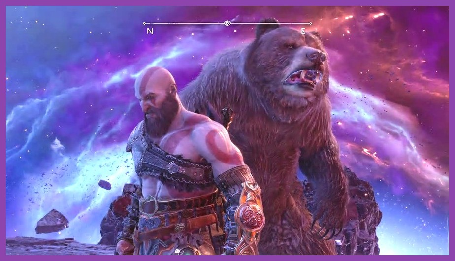 Kratos and Atreus fighting together in God of War Ragnarok New Game Plus mode