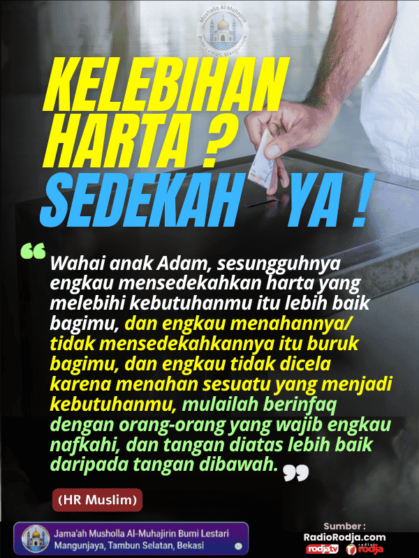 Kelebihan Harta? Sedekah Ya!
