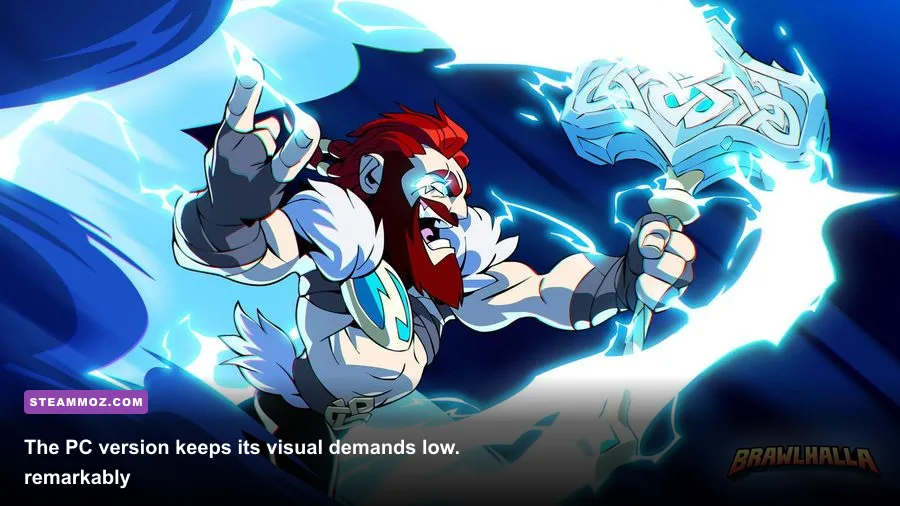 Brawlhalla PC match screenshot showing two Legends in an arena