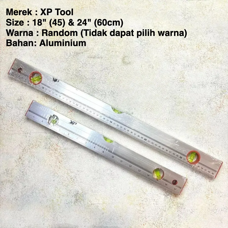 Waterpas XP TOOL 18 24 Inch / Waterpass Tanpa Magnet / Penggaris Panjang Warna Random