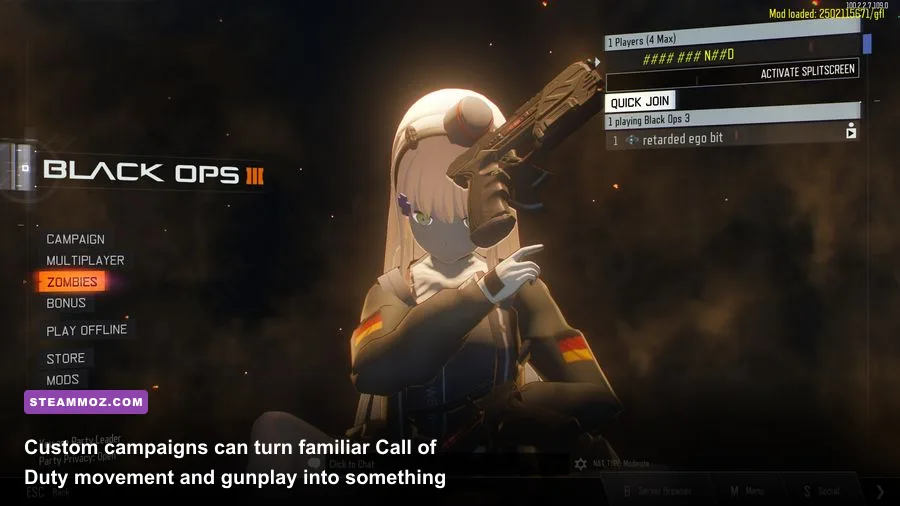 Black Ops III custom campaign mod gameplay on PC