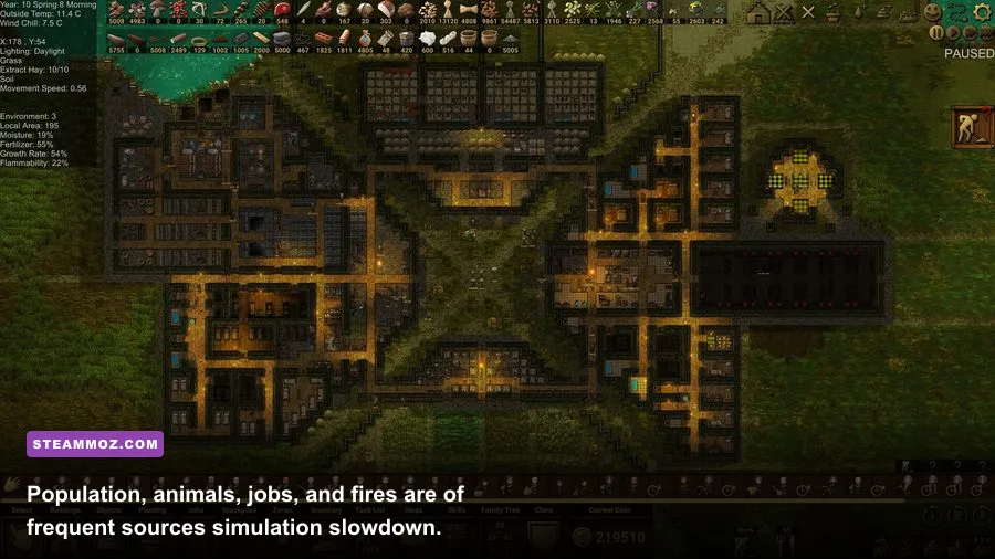 Large Clanfolk settlement filled with villagers animals and buildings