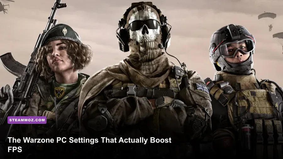 Call of Duty Warzone operator overlooking Verdansk on PC