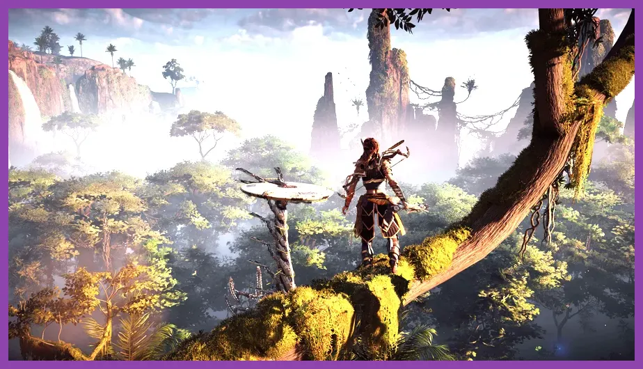 Horizon Zero Dawn machine hunting scenery