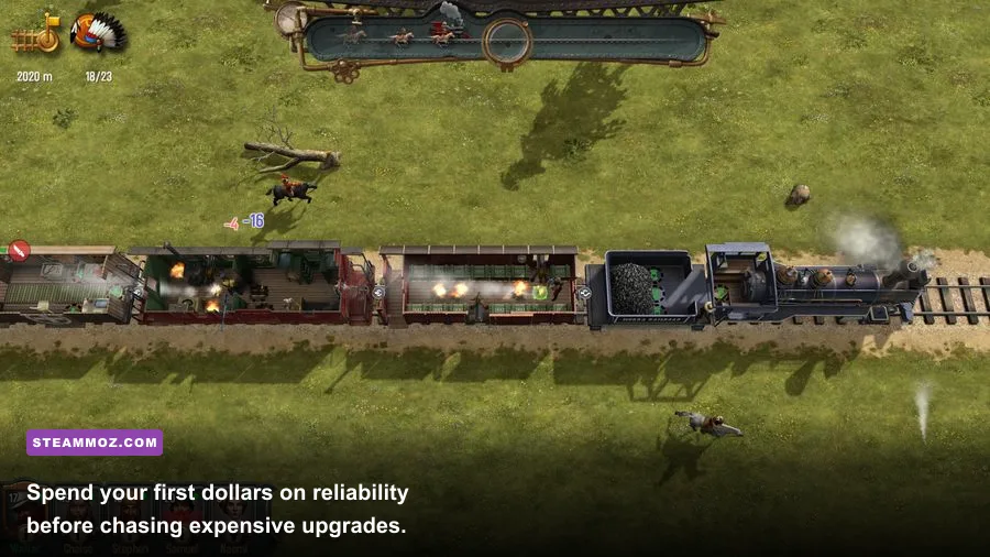 Bounty Train locomotive management and upgrade screen