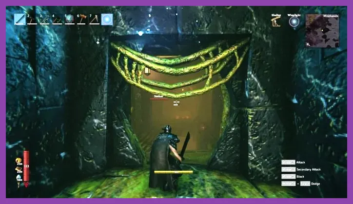 Valheim Infested Mine entrance in the Mistlands