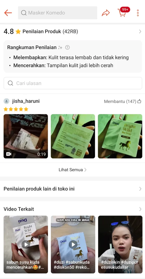 Ulasan positif dari pembeli pertama
