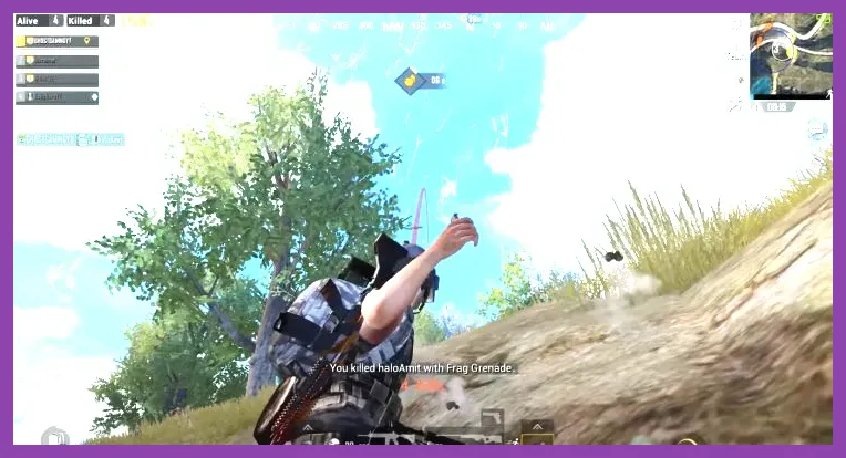 PUBG Mobile squad using smoke grenades and cover in the final circle