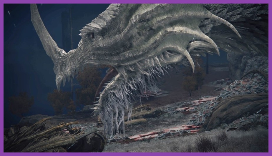 Player attacking Greyoll the sleeping elder dragon in Caelid