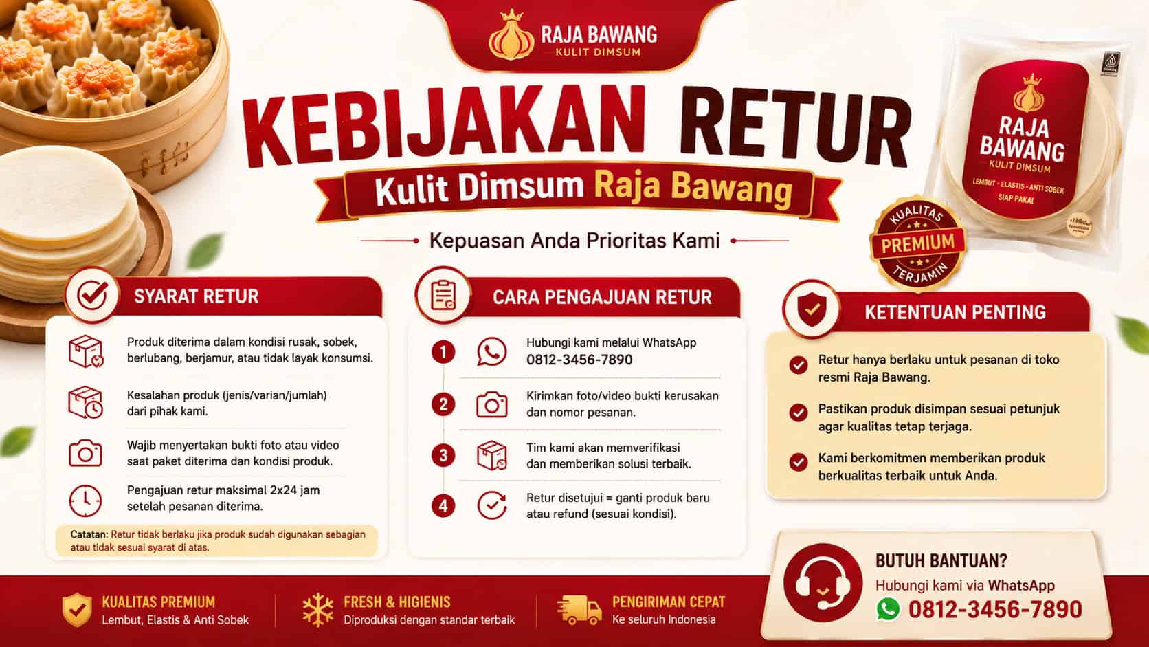 Kebijakan Retur Kulit Dimsum Raja Bawang